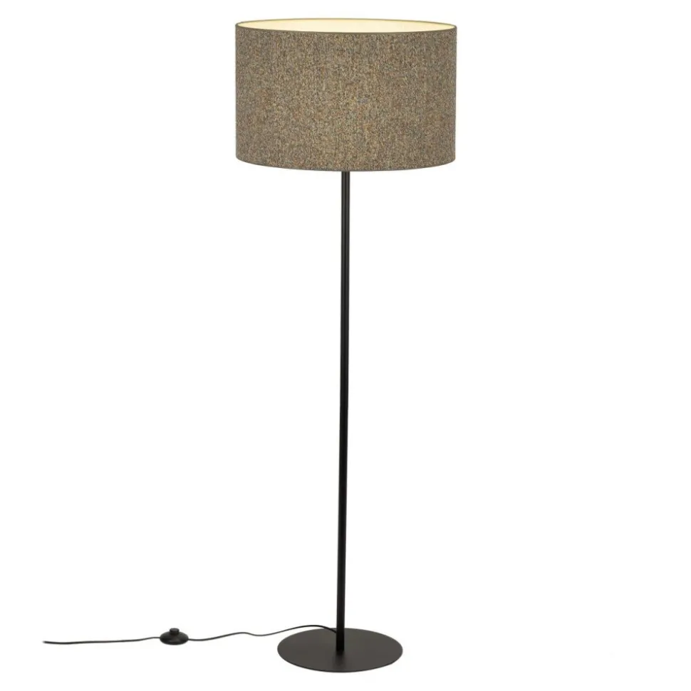 Lampa podłogowa VELLUM czarna abażur multikolor 1xE27