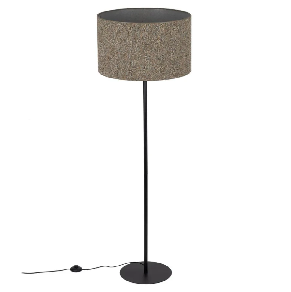 Lampa podłogowa VELLUM czarna abażur multikolor 1xE27