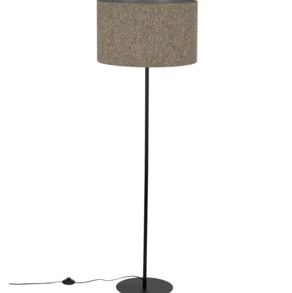 Lampa podłogowa VELLUM czarna abażur multikolor 1xE27