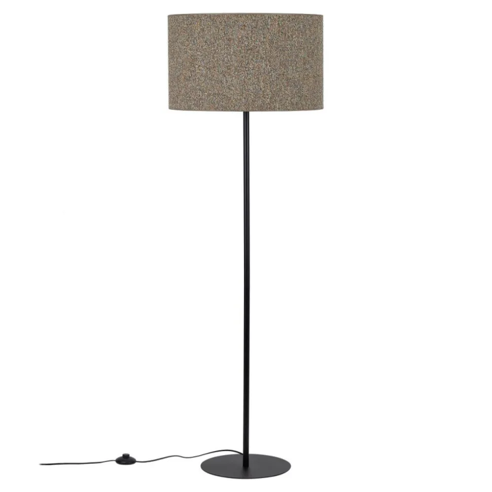 Lampa podłogowa VELLUM czarna abażur multikolor 1xE27