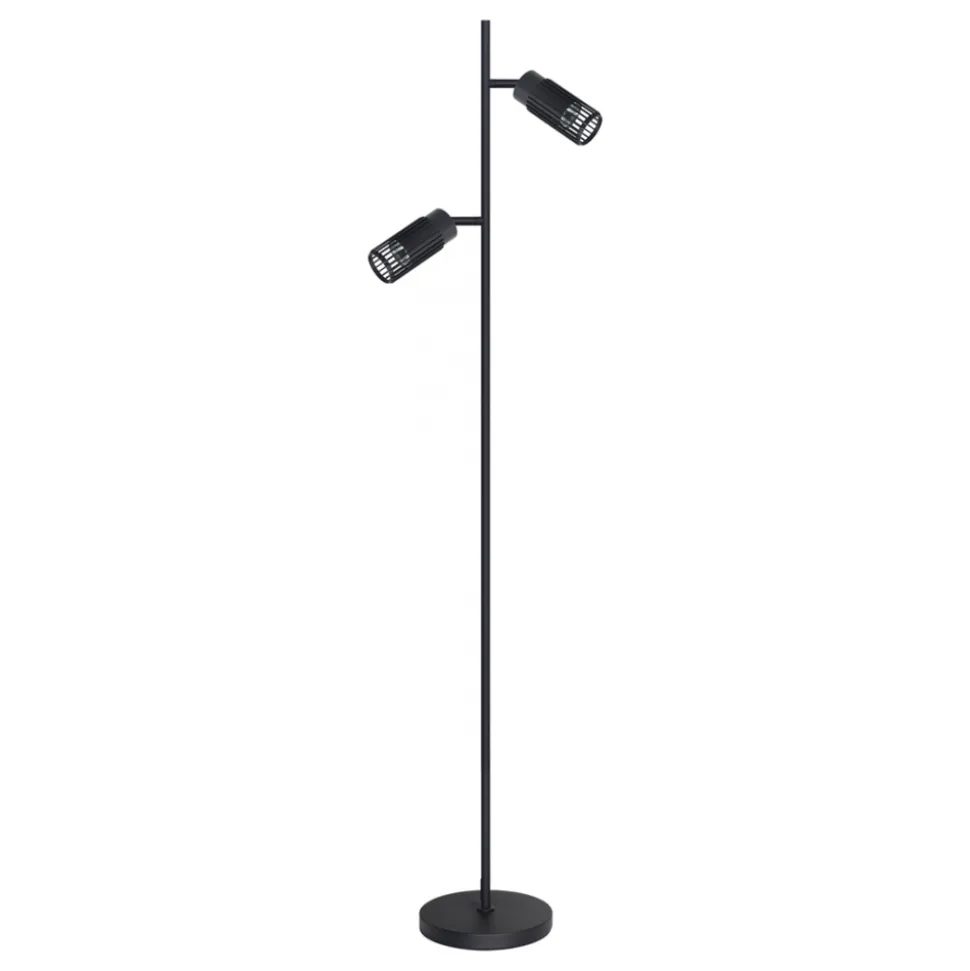 Lampa Podłogowa VERTICAL Regulowana Czarny Metalowe Klosze 2xGU10 150cm