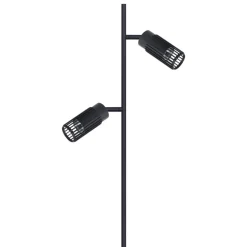 Lampa Podłogowa VERTICAL Regulowana Czarny Metalowe Klosze 2xGU10 150cm