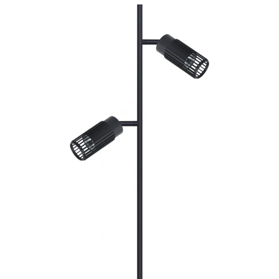 Lampa Podłogowa VERTICAL Regulowana Czarny Metalowe Klosze 2xGU10 150cm