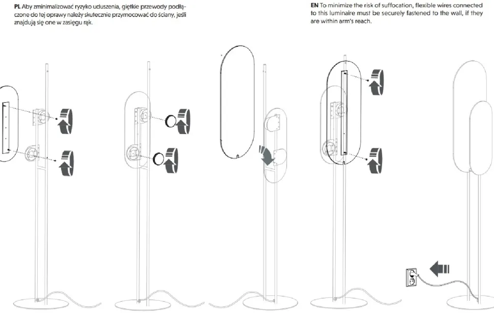 Lampa Podłogowa WHEEL Czarny Złoty 2xGX53 163cm