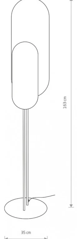 Lampa Podłogowa WHEEL Czarny Złoty 2xGX53 163cm