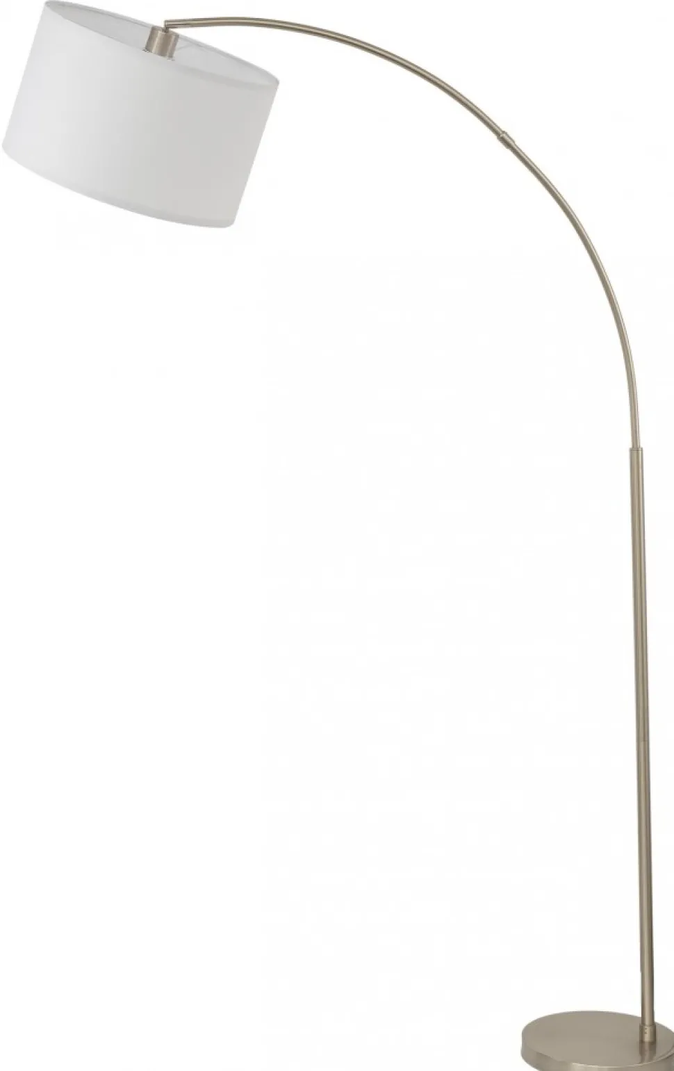 Lampa Podłogowa ZENITH Srebrny Biały Abażur 1xE27 200cm