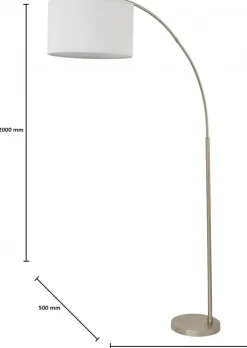 Lampa Podłogowa ZENITH Srebrny Biały Abażur 1xE27 200cm