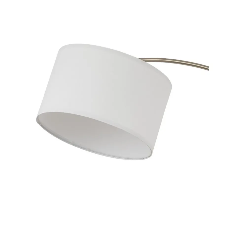 Lampa Podłogowa ZENITH Srebrny Biały Abażur 1xE27 200cm