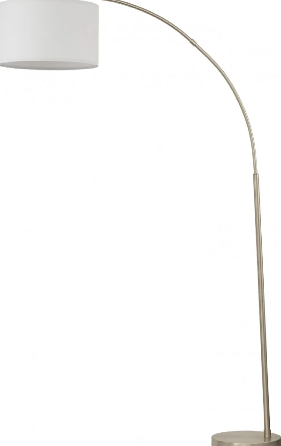 Lampa Podłogowa ZENITH Srebrny Biały Abażur 1xE27 200cm