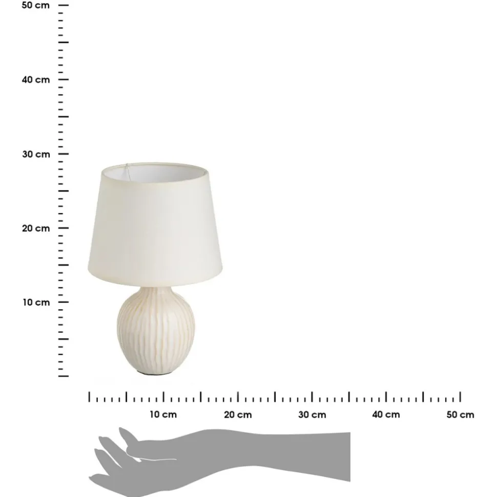 Lampa stojąca ceramiczna biało - beżowa 28 cm