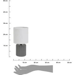 Lampa stojąca na ceramicznej podstawie szara 24 cm