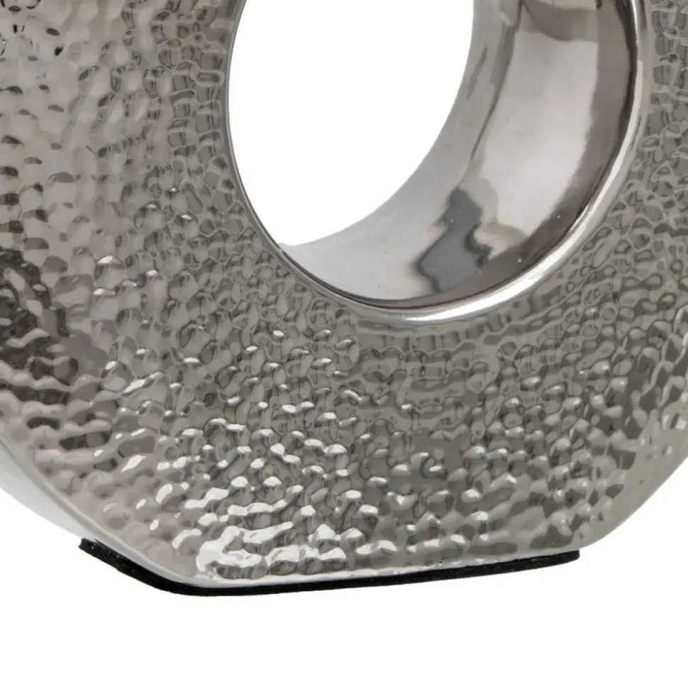 Lampa stojąca na ceramicznej srebrnej podstawie 31 cm