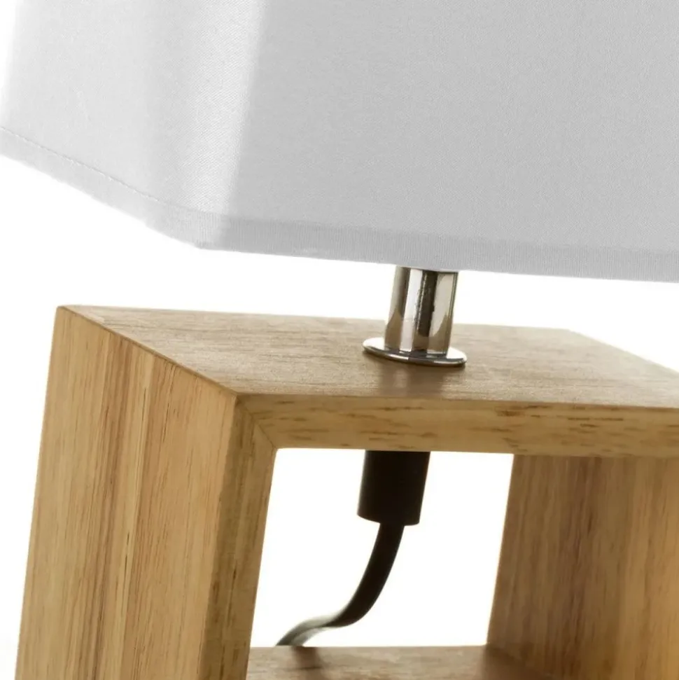 Lampa stojąca na drewnianej podstawie 24 cm