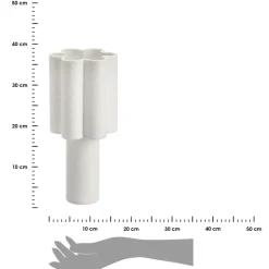 Lampa stołowa biała boucle 43 cm