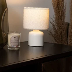 Lampa stołowa biała 22cm Bona