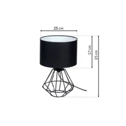 Lampa stołowa COLIN BLACK 1xE27