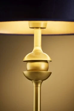 Lampa stołowa KASZMIR złota granatowy abażur 1xE27