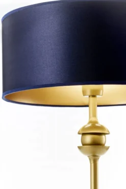 Lampa stołowa KASZMIR złota granatowy abażur 1xE27