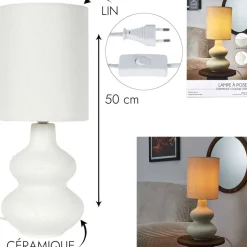 Lampa stołowa LUMA kremowa 50 cm