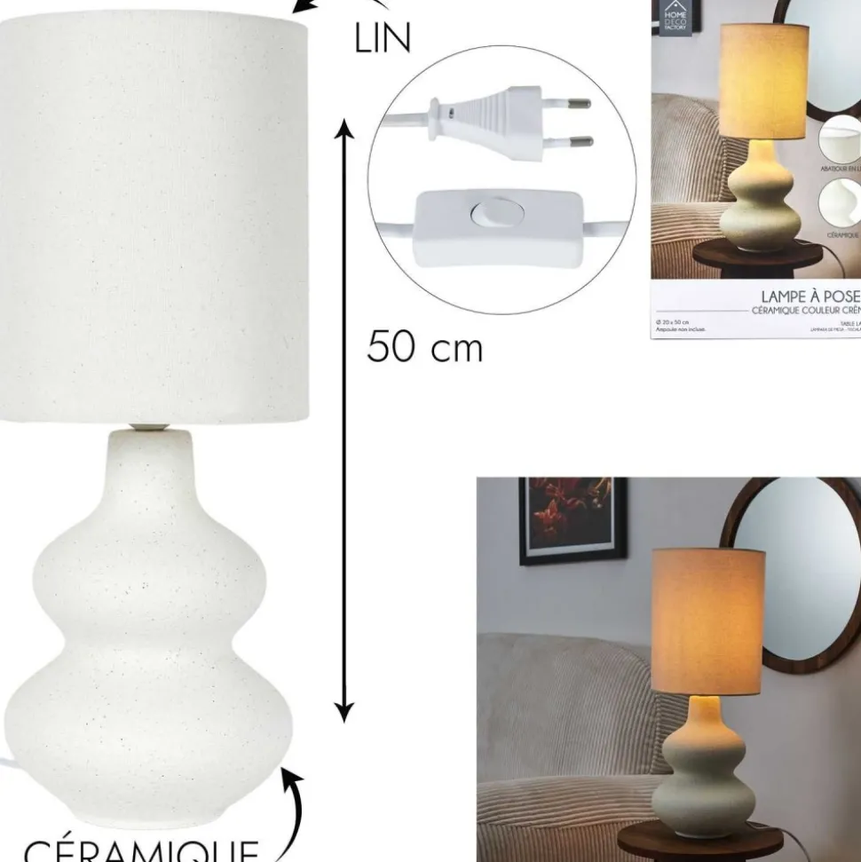 Lampa stołowa LUMA kremowa 50 cm