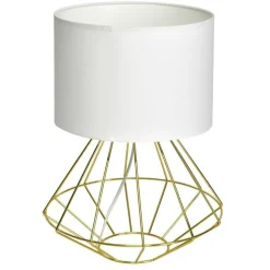 Lampa stołowa LUPO biała złota E27