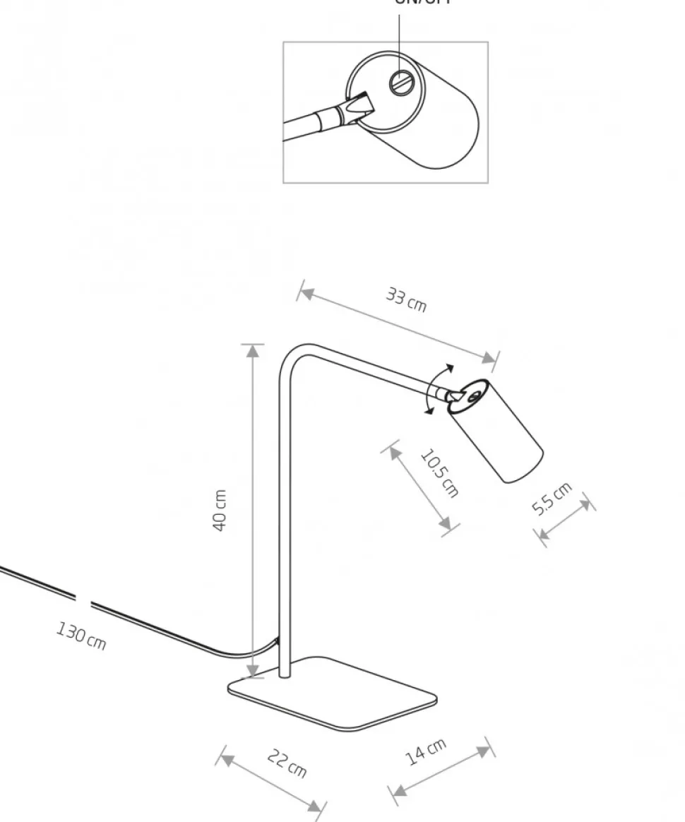 Lampa stołowa MONO biała/złota GU10