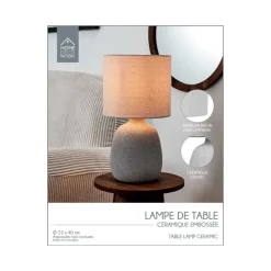 Lampa stołowa TERRA 40 cm szara