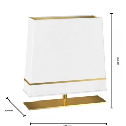 Lampa Stołowa VOLANS Biały Złoty Abażur 1xE27 50x52cm