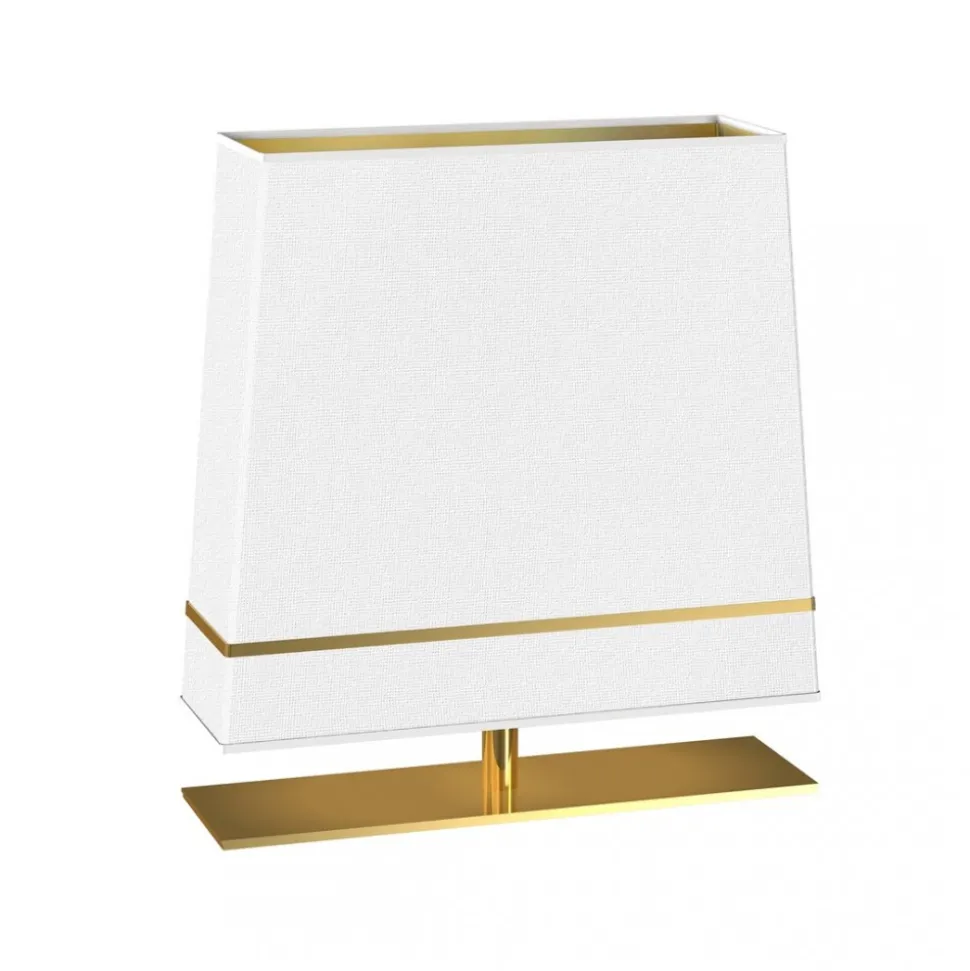 Lampa Stołowa VOLANS Biały Złoty Abażur 1xE27 50x52cm