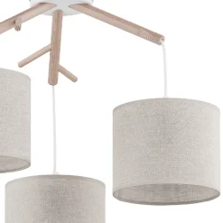 Lampa Sufitowa ALBERO Brązowy Beżowy Abażury 3xE27