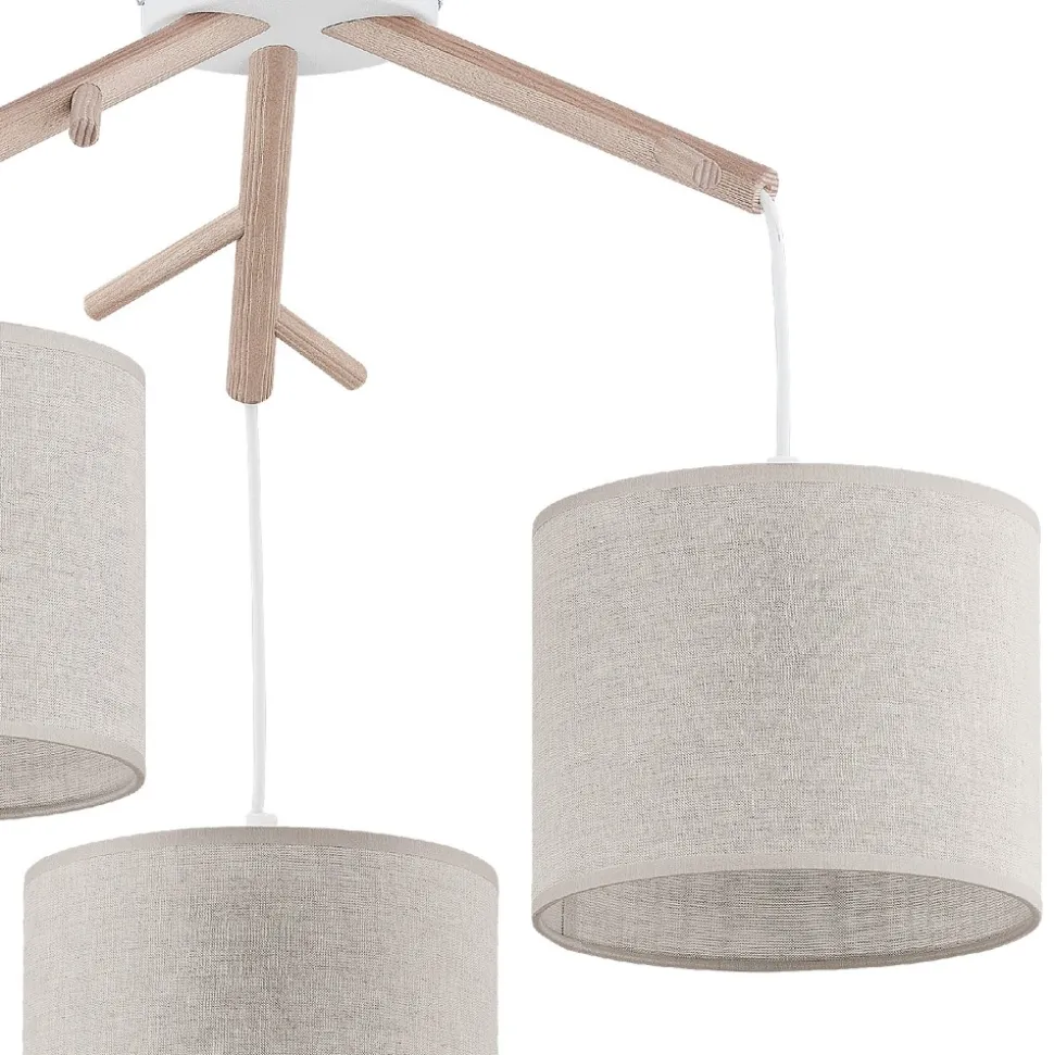 Lampa Sufitowa ALBERO Brązowy Beżowy Abażury 3xE27