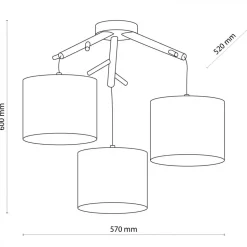 Lampa Sufitowa ALBERO Brązowy Beżowy Abażury 3xE27