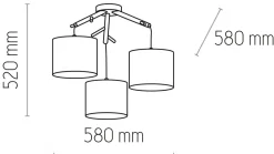 Lampa Sufitowa ALBERO Brązowy Biały Abażury 3xE27