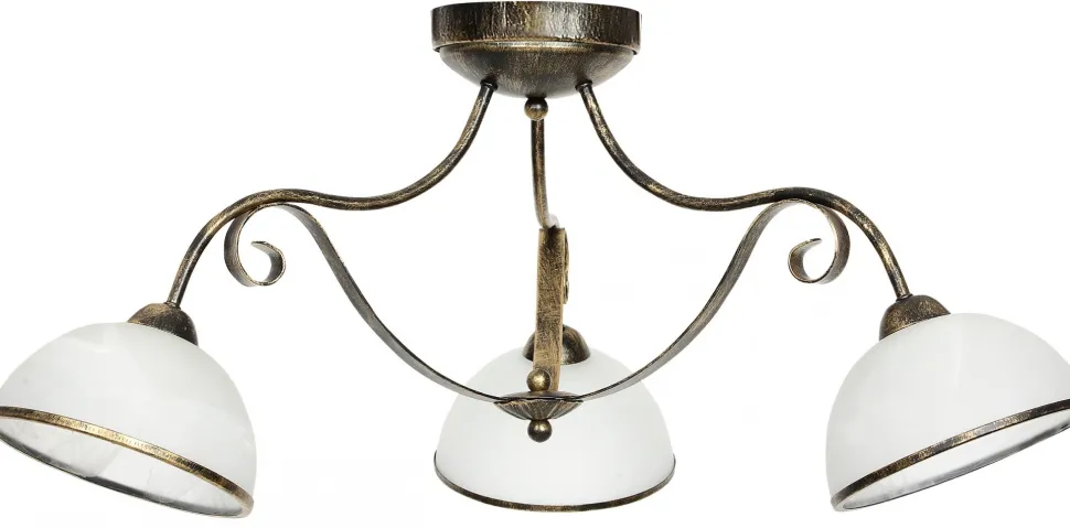 Lampa Sufitowa ANTICA Złoty Czarny Szklany Klosz 3xE27