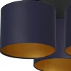 Lampa Sufitowa ARDEN Niebieski Złoty Abażur 3xE27