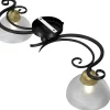 Lampa Sufitowa AURORA Czarny Złoty Szklany Klosz 2xE27