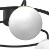 Lampa Sufitowa BALLO Czarny Złoty Szklany Klosz 3xE27