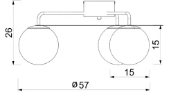 Lampa Sufitowa BALLO Czarny Złoty Szklany Klosz 3xE27