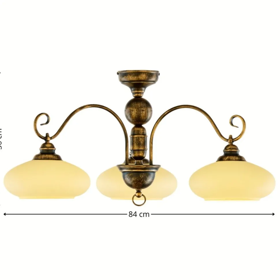 Lampa sufitowa BOLERO złoty patynowany 3xE27
