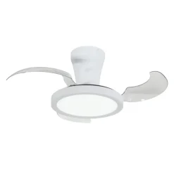 Lampa sufitowa BREEZE biała 1xLED z wiatrakiem i pilotem
