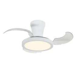 Lampa sufitowa BREEZE biała 1xLED z wiatrakiem i pilotem