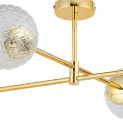 Lampa Sufitowa CADIX Złoty Szklane Klosze 4xG9