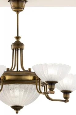 Lampa sufitowa CARMEN mosiądz patynowany 6xE27