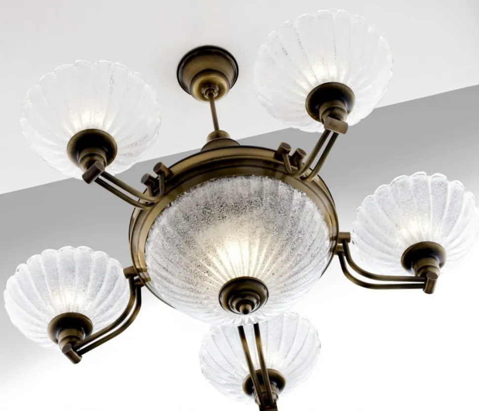 Lampa sufitowa CARMEN mosiądz patynowany 6xE27