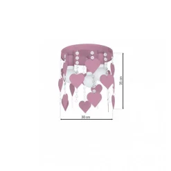 Lampa Sufitowa CORAZON różowa 3xE27