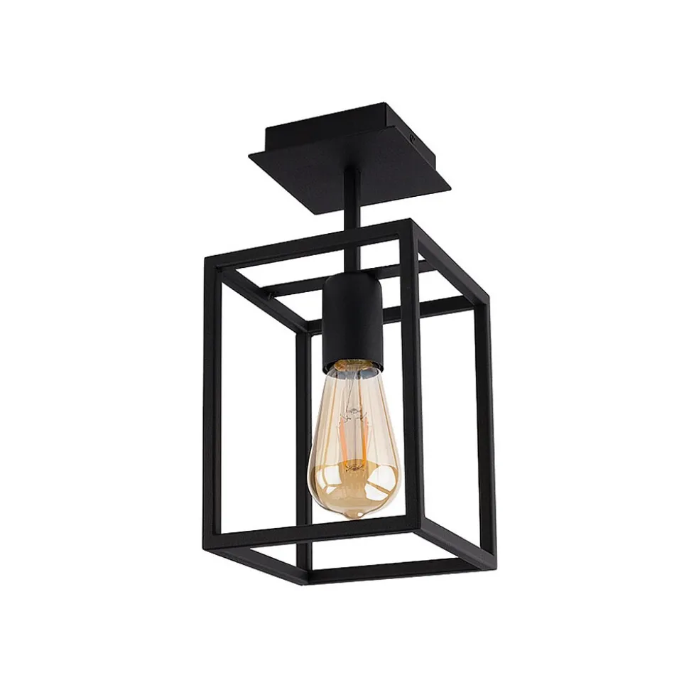 Lampa Sufitowa CRATE Czarny 1xE27 15cm