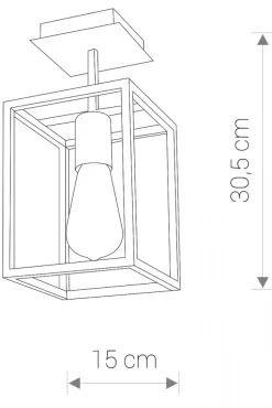 Lampa Sufitowa CRATE Czarny 1xE27 15cm