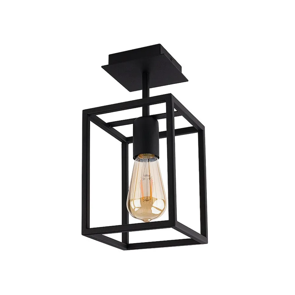 Lampa Sufitowa CRATE Czarny 1xE27 15cm