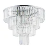 Lampa Sufitowa CRISTAL Srebrny Szklane Kryształy 12xE14 71cm
