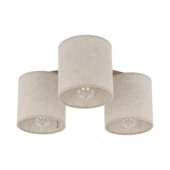 Lampa Sufitowa DEVA Brązowy Beżowy Abażury 3xE27